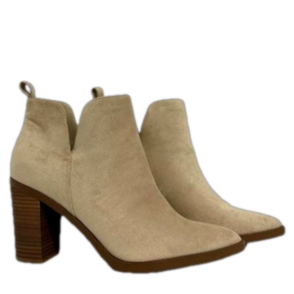 Forever‎ 21 Faux Suede Short Boots Cream Tan Beige Color